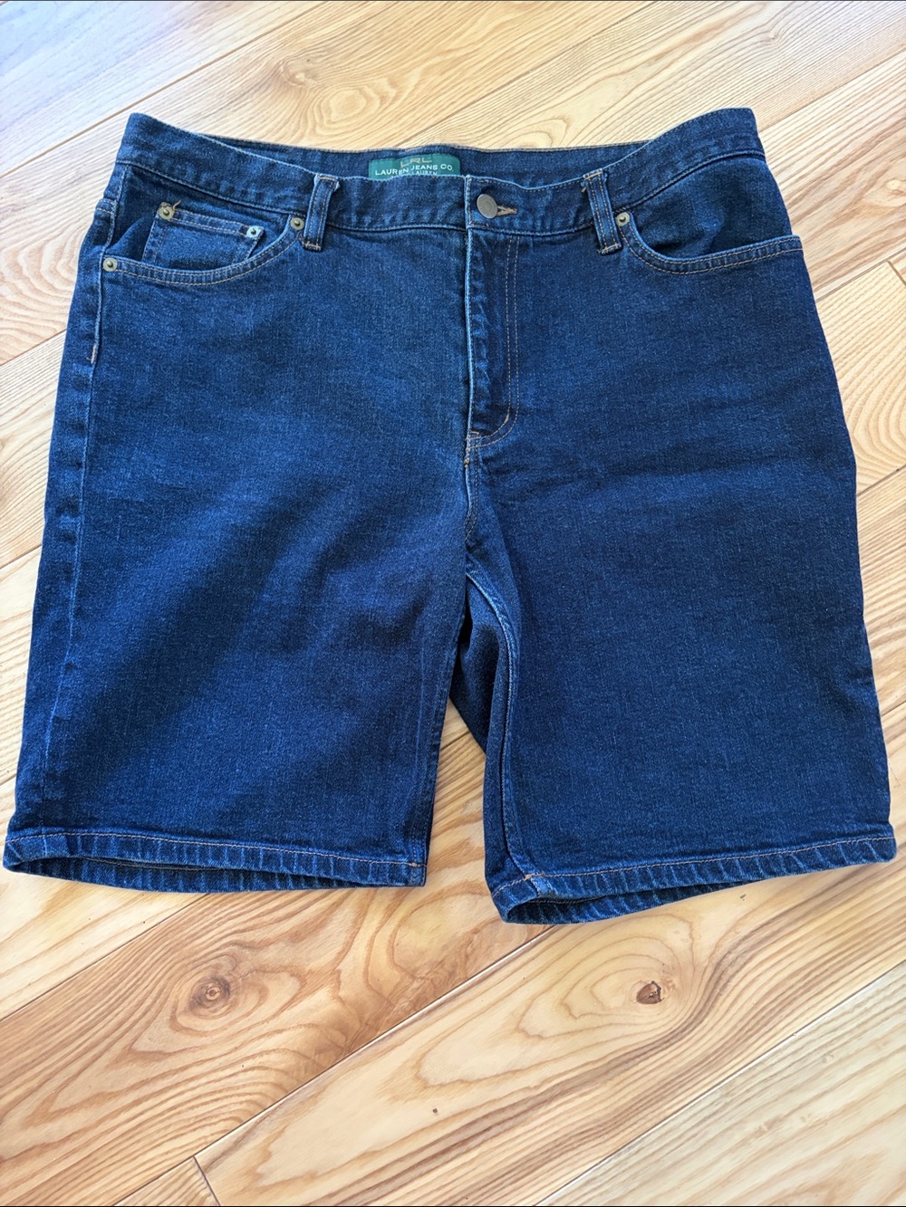 Lauren Ralph Lauren Indigo Denim Jean Shorts - Five Pocket Style